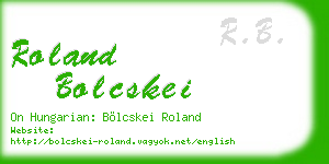 roland bolcskei business card